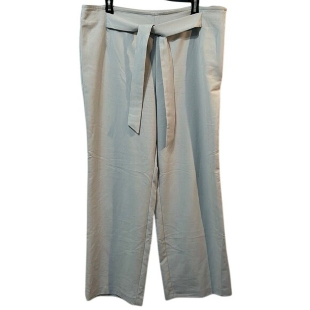 Alfani High Waisted Wide Leg Pants Tie Belt Gray 14 Minimalist Workwear
